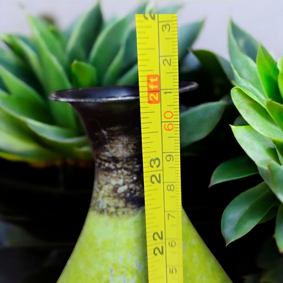 Large Lightweight Green Vase with Distressed Finish - 2' Tall - Picture 6 of 13